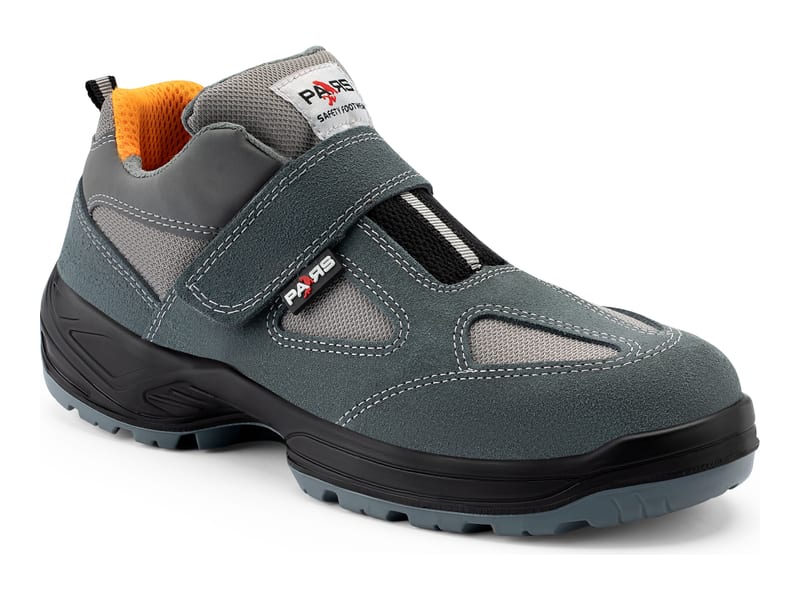 Capello HSC 116 S1 grey suede safety shoe with hook-and-loop strap