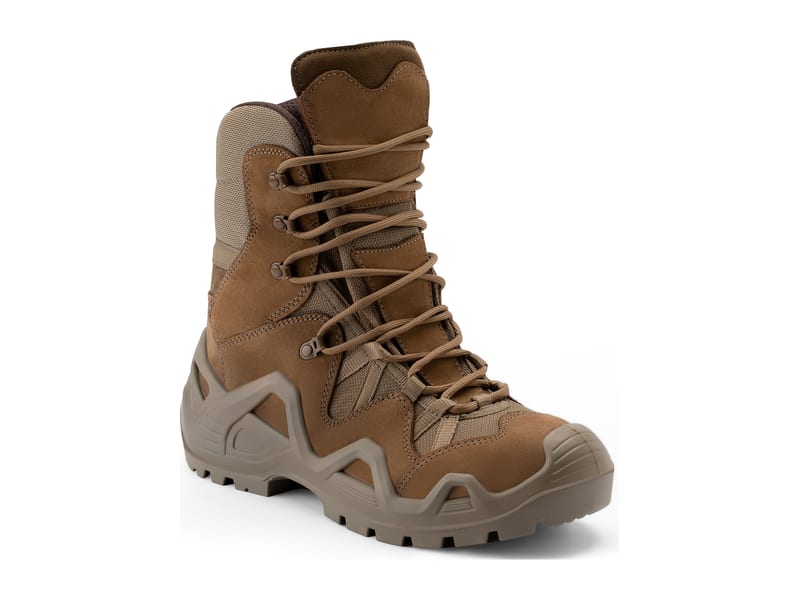 Outdoor and tactical high boot in green nubuck